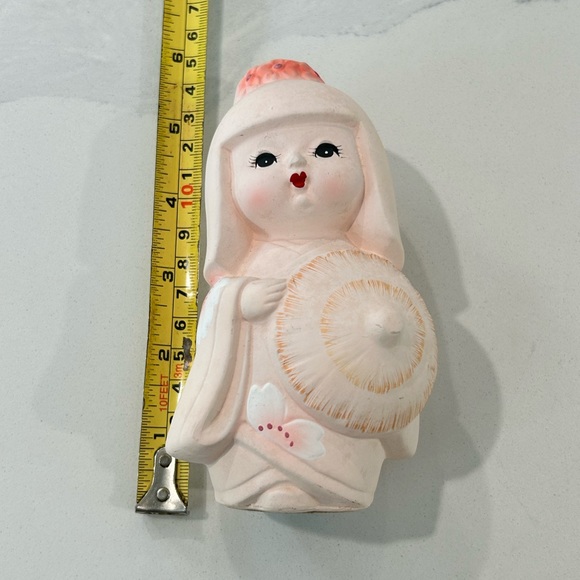 Vintage Blush Pink Japanese Hakata Pottery Kimono Doll Artisan - Picture 9 of 9